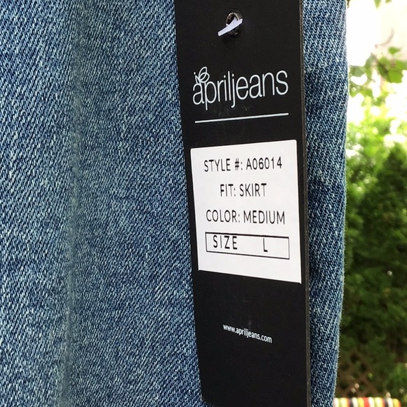 BLUE JEAN  SKIRT SZ L - Picture 5 of 10